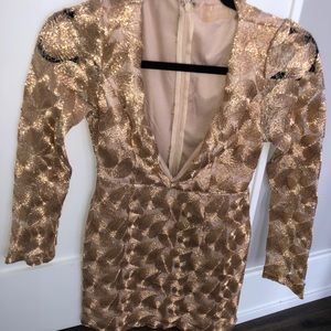 Gold low cut dress
